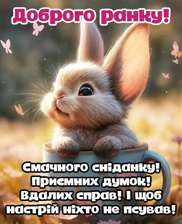 Побажання доброго осіннього ранку на листівках українською мовою