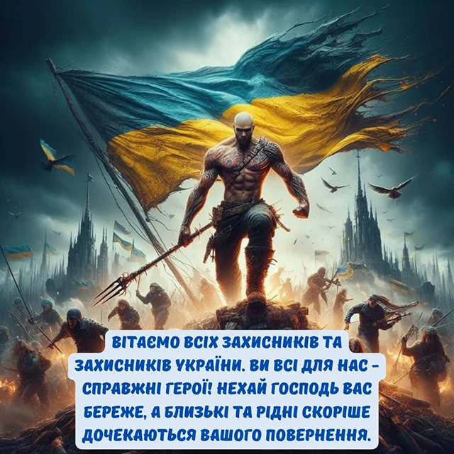 Без категорії - Привітання з Днем захисників та захисниць України 2024: щирі привітання картинки та листівки з нагоди свята