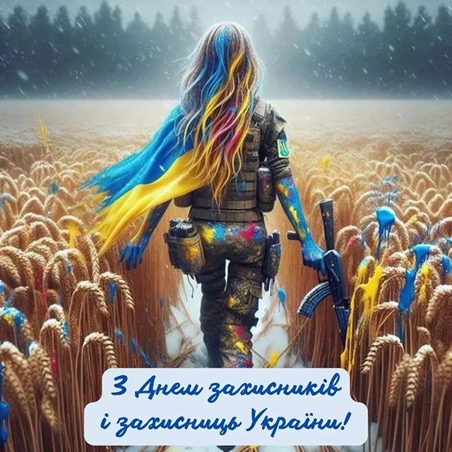 Без категорії - Привітання з Днем захисників та захисниць України 2024: щирі привітання картинки та листівки з нагоди свята