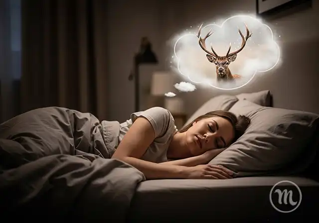 What Does It Mean to Dream About a Deer: Interpretation for Women and Men Modista - Жіночий журнал A picturesque deer with majestic antlers stands in a misty forest at dawn, mystical atmosphere, deer in a dream, meaning of dreaming about a deer