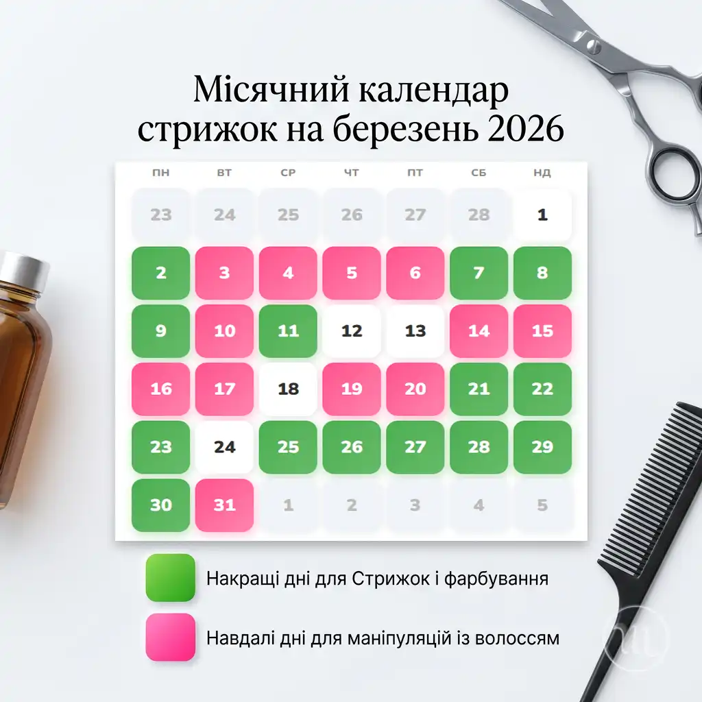 Modista - Жіночий журнал  - Місячний Календар Стрижок На Березень 2026: Ці Дати Принесуть Гроші Та Здоров'я, А Інші – Розчарування
