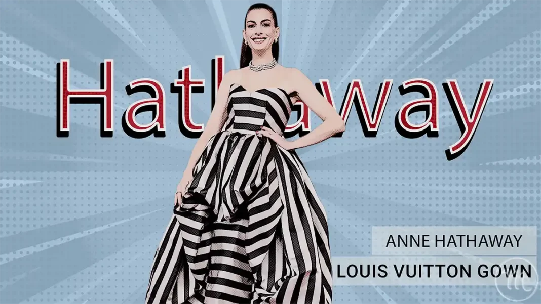 Енн Гетевей У Смугастій Сукні Louis Vuitton На Гала-Вечорі Диявол Носить Prada 2 Modista - Жіночий журнал Енн Гетевей у смугастій сукні Louis Vuitton та кольє Bulgari Serpenti.