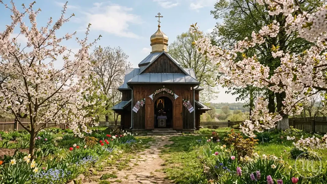 Коли Можна Працювати На Городі Після Великодня: Відповіді Та Народні Традиції Modista - Жіночий журнал Весняний сад біля української церкви у Світлий тиждень після Великодня.