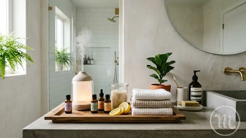 Forget Baking Soda and Vinegar: 6 Viral TikTok Hacks to Make Your Bathroom Smell Like a Luxury Hotel Modista - Жіночий журнал Aesthetic bathroom diffuser with essential oils and decor.