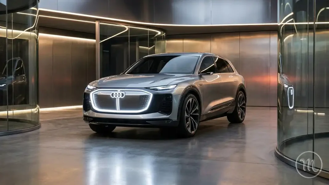 AUDI E7X: SUV Без Чотирьох Кілець, Який Змусив Інгольштадт Нервово Курити В Сторонці MODISTA Електричний кросовер AUDI E7X у сучасному автосалоні.