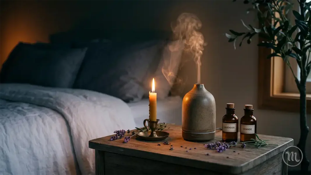 UA: Натуральна ароматерапія для покращення якості сну | PL: Naturalna aromaterapia poprawiająca jakość snu | EN: Natural aromatherapy to improve sleep quality Магія: Ці Ефірні Олії Назавжди Проженуть Безсоння Та Повернуть Радість Життя MODISTA UA: Натуральні ефірні олії та аромадіфузор у спальні для боротьби з безсонням. | PL: Naturalne olejki eteryczne i dyfuzor aromatu w sypialni na walkę z bezsennością. | EN: Natural essential oils and an aroma diffuser in the bedroom to fight insomnia.