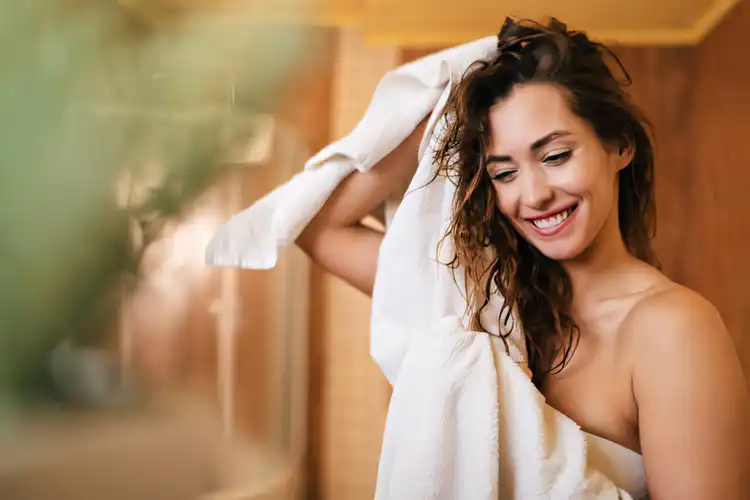 Towel-dry your hair gently before using a blow dryer