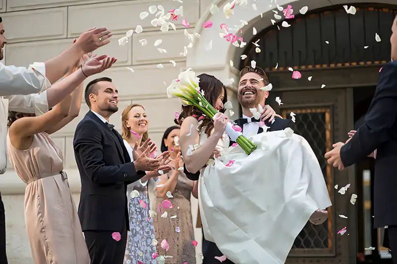 Elegant luxury wedding reception table decor with crystal and white florals