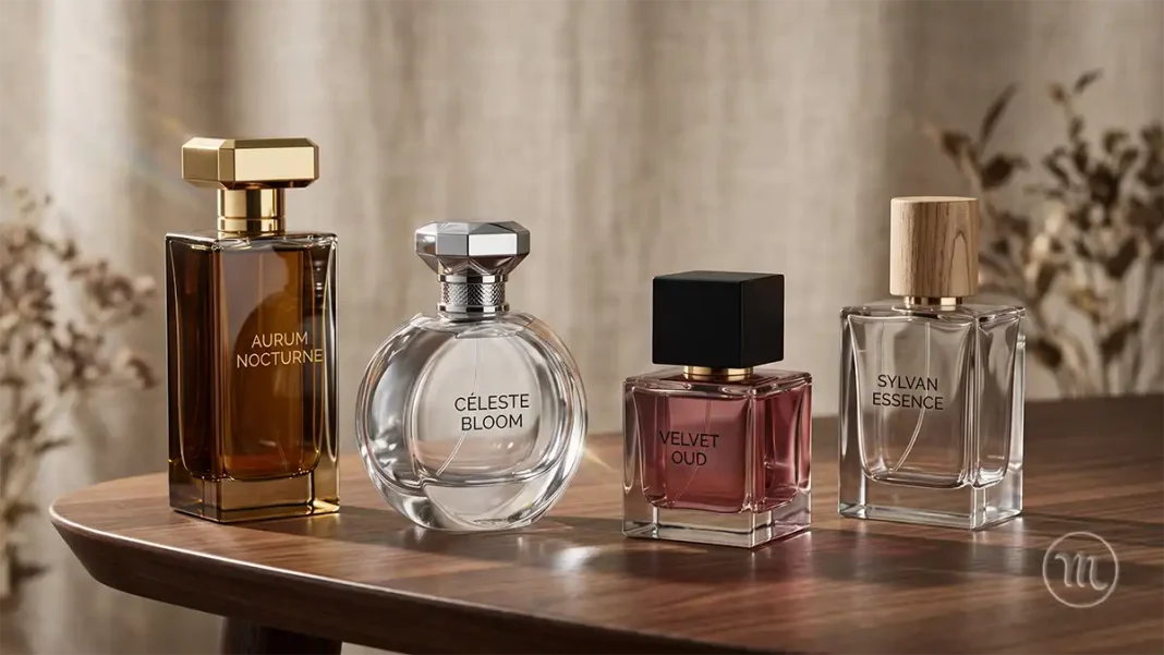 UA: Помилки З Парфумами Яких Слід Уникати | PL: Błędy związane z perfumami, których należy unikać | EN: Perfume Mistakes to Avoid UA: Скляні флакони вишуканих парфумів на дерев'яному столику при м'якому освітленні | PL: Szklane butelki wykwintnych perfum na drewnianym stole w delikatnym oświetleniu | EN: Glass bottles of exquisite perfumes on a wooden table in soft lighting