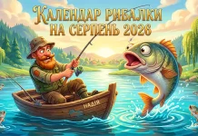 UA: Кумедна цифровий малюнок-ілюстрація рибалки у човні, який з подивом тягне вудкою величезну рибу на річці. | PL: Zabawna cyfrowa ilustracja przedstawiająca rybaka na łodzi, który ze zdziwieniem łapie na rzece ogromną rybę na wędkę. | EN: A funny digital drawing illustration of a fisherman in a boat who is surprised to catch a huge fish on the river with a fishing rod.